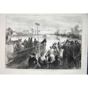  Boat Race Oxford Corney Cambridge Old Print 1875