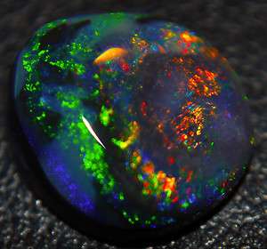 1ct solid black opal Austrailian Lightning Ridge fire gem  