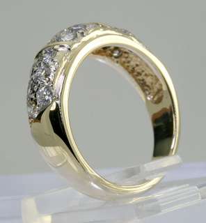 SENSATIONAL .70CT 18 PAVE DIAMOND 14K YELLOW GOLD WEDDING BAND RING $ 