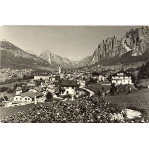  Vintage Postcard Panoramic View of Cortina Italy 