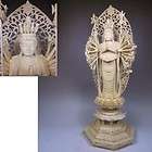Japanese SENJU KANNON Bosatsu Buddha CEDAR Wood Carving Statue Netsuke 