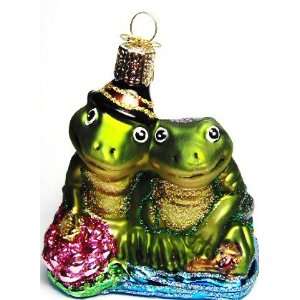   Christmas Froggy Love Glitter Glass Ornament #12248