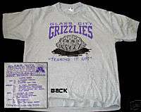 GLASS CITY GRIZZLIES T shirt semi pro OHIO football XL  