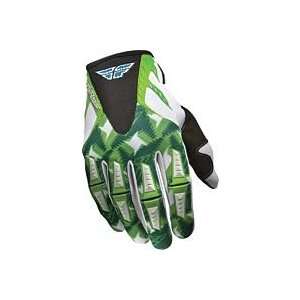  2011 FLY RACING KINETIC GLOVES (X SMALL) (GREEN/WHITE 