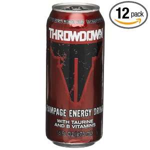 Cott Beverages Throwdown Rampage, 16 Ounce Cans (Pack of 12)