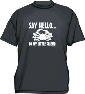 Say Hello To My Little Friend Crab Logo Mens tee Shirt  