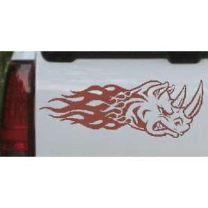  Flaming Rhino Head Animals Car Window Wall Laptop Decal 