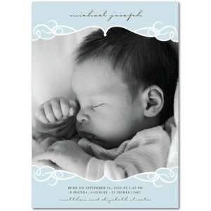   Birth Announcements   Regal Flourish Peppermint By Le Papier Boutique