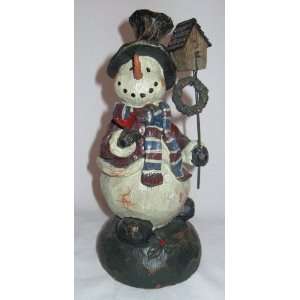   Country Snowman with Birdhouse Music Box Plays Frosty the Snowman