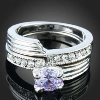 Amethyst Swarovski Crystal ARINNA Fashion Wedding Ring  