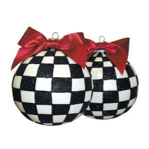  Courtly Check Large Ball Ornament Set by MacKenzie Childs 