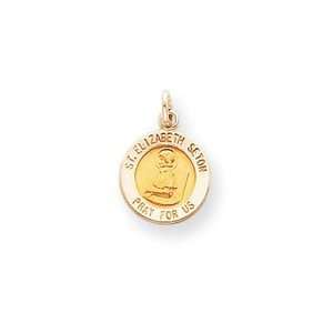  14k Yellow Gold Saint Elizabeth Seton Medal Charm Jewelry