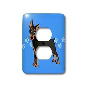Designs Dogs   Cute Doberman Pinscher Black Coat   Cartoon Dog   Blue 