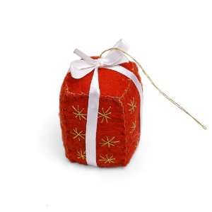 Wool Felt with Polyester Ribbon Red Ornament Felt Good Ornament [Red 