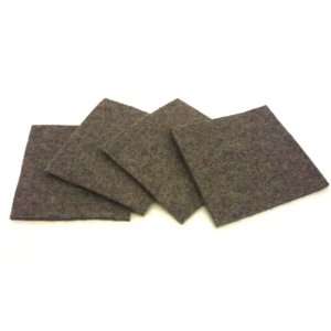  Square Woven Wool Felt Coasters, Grey, Pack of 4