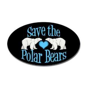  Save the Polar Bears Sticker Oval Animals Oval Sticker by 