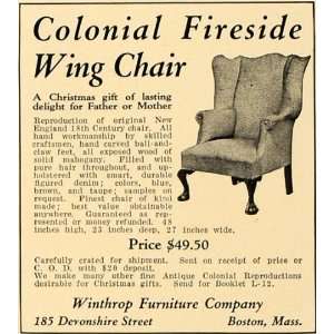  Wing Chair Winthrop Furniture   Original Print Ad