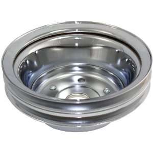 Mota Performance A70367 SBC CHEVY 2 Groove Chrome Crank Pulley Long 