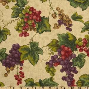  44 Wide Cranston Village Grapevine Red/Ivory Fabric By 