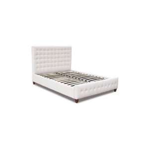  ZEN BONDED LEATHER TUFTED BED IN WHITE BY DIAMOND SOFA 
