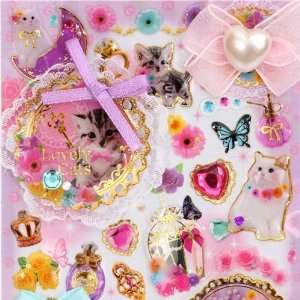    cute 3D stickers with ribbons and cats kawaii Toys & Games