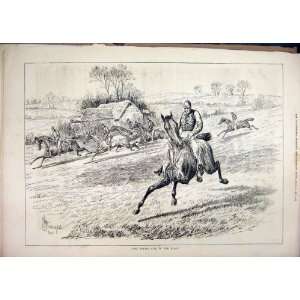   1877 Horse Racing Jockey Wrong Way Country Scene Print