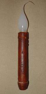 PRIMITIVE BATTERY CANDLE TAPER   COUNTRY   7 INCHES  
