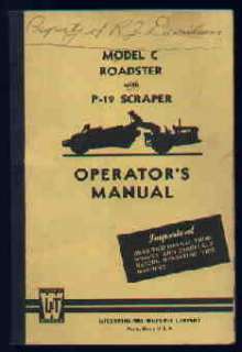 LeTourneau Westinghouse C Roadster w P19 Scraper Manual  