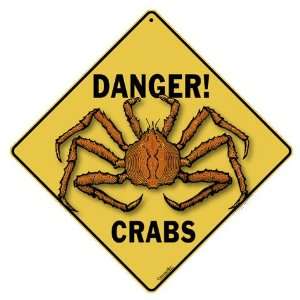  Danger Crabs 12 X 12 Aluminum Sign Patio, Lawn 