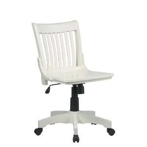   Armless Wood Bankers Desk Chair with Wood Seat 101