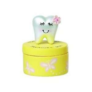  Ganz Tooth Fairy Treasure Box Yellow with Pink Butterflies 