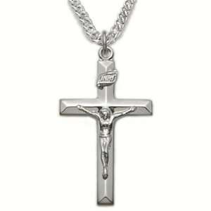  Crucifix Necklace in a Bevelled Design Catholic Jewelry Crucifix 