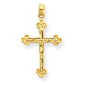  14k Budded Crucifix Pendant Jewelry