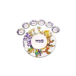   Emanuel Glass Passover Seder Plate with The Exodus 