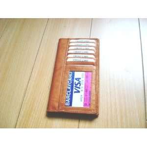    Checkbook Cover With ID And Credit Cards Tan Color