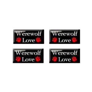  Werewolf Love   Werewolves   3D Domed Set of 4 Stickers 