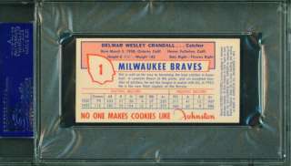 1954 Johnston Cookies #1 DEL CRANDALL Braves PSA 6  