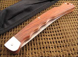 Schrade Large Mighty Angler Brown Hardwood Handles Folding flexible 