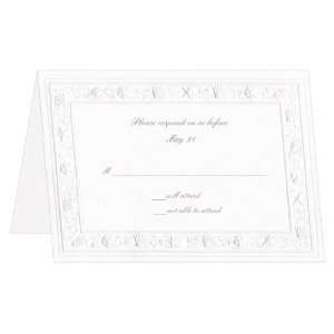  Wedding Response Card Seashell Border Pearl (50 Pack 