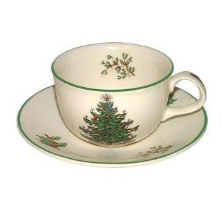 Original Christmas Tree Teacup & Saucer, Set of 4