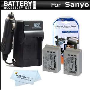 com 2 Pack Battery And Charger Kit For Sanyo VPC SH1 High Definition 