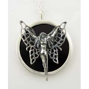  A Sterling Silver Scrying Pendant Accented with a 