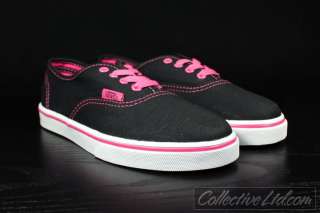 Vans Kids Youth Girl Authentic Lo Pro BLACK PINK 13  
