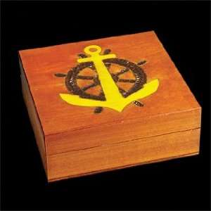  Anchor and Ship Wheel Nautical Design Handmade Polish Box 