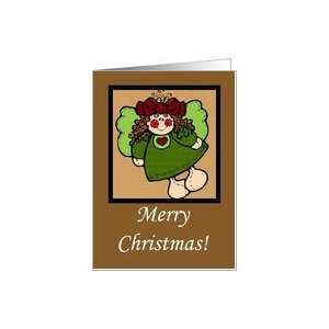 Cute Country Angel Christmas Card Card