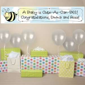  Banner   Cute As Can BEE Personalized Baby Shower Banner 