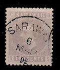 SARAWAK 1892 One Cent. on 3c Brooke, Used  