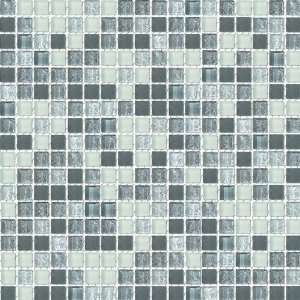 Grayscale Frosted Blend Glass Mosaic Textured Tile Mesh Backed Sheet 