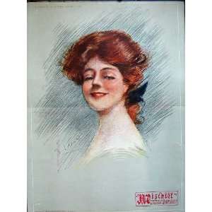  1907 Schlegel Colour Portrait Beautiful Woman Lady