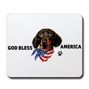 Mousepad (Mouse Pad) God Bless America Wiener Dog Dachshund